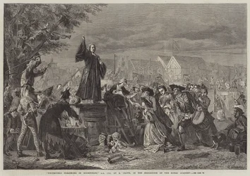 Whitefield prædiker i Moorfields, 1742 AD